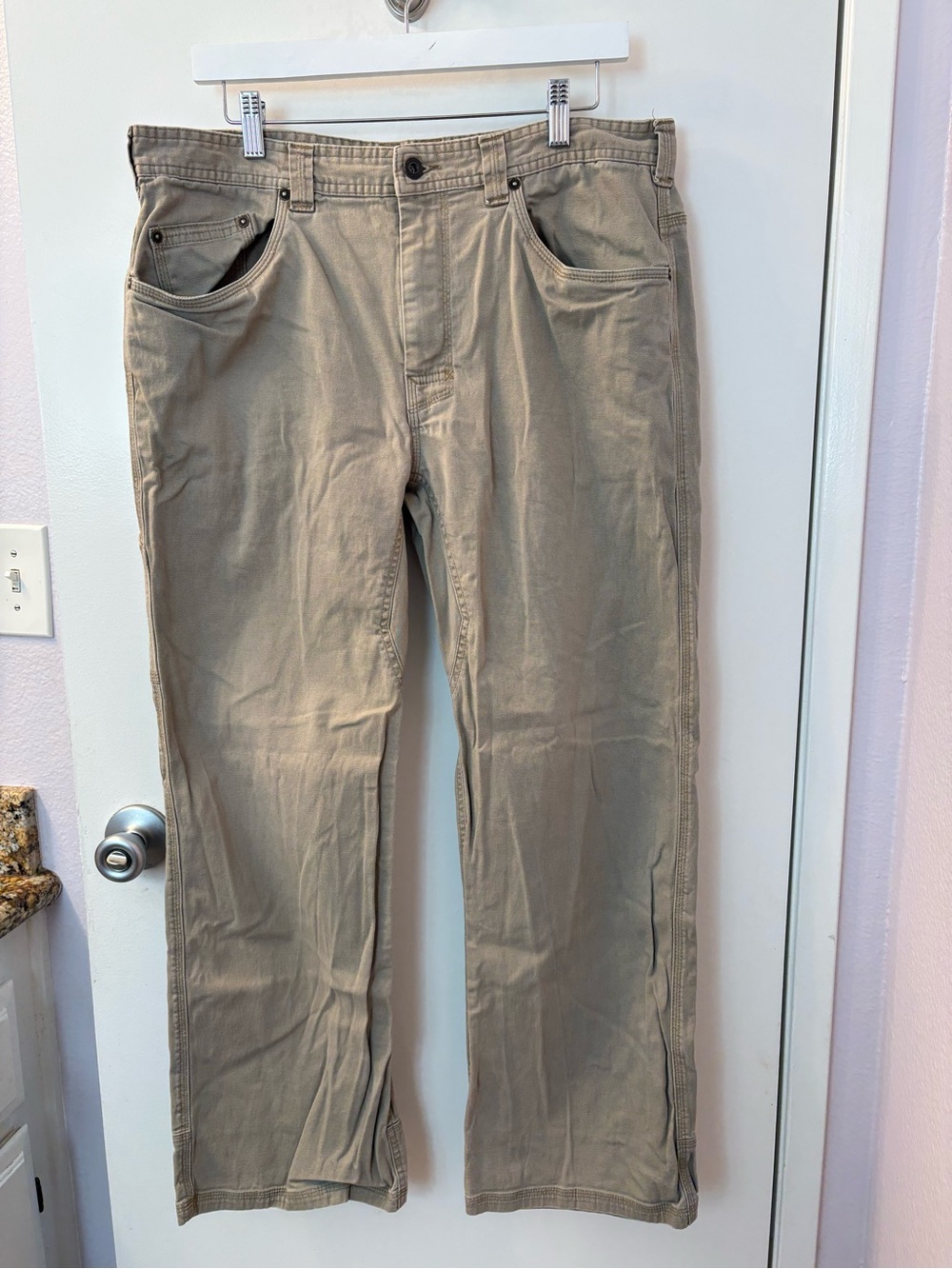 Prana Tan Straight-Leg Pants Men’s 36 Pre ❤️